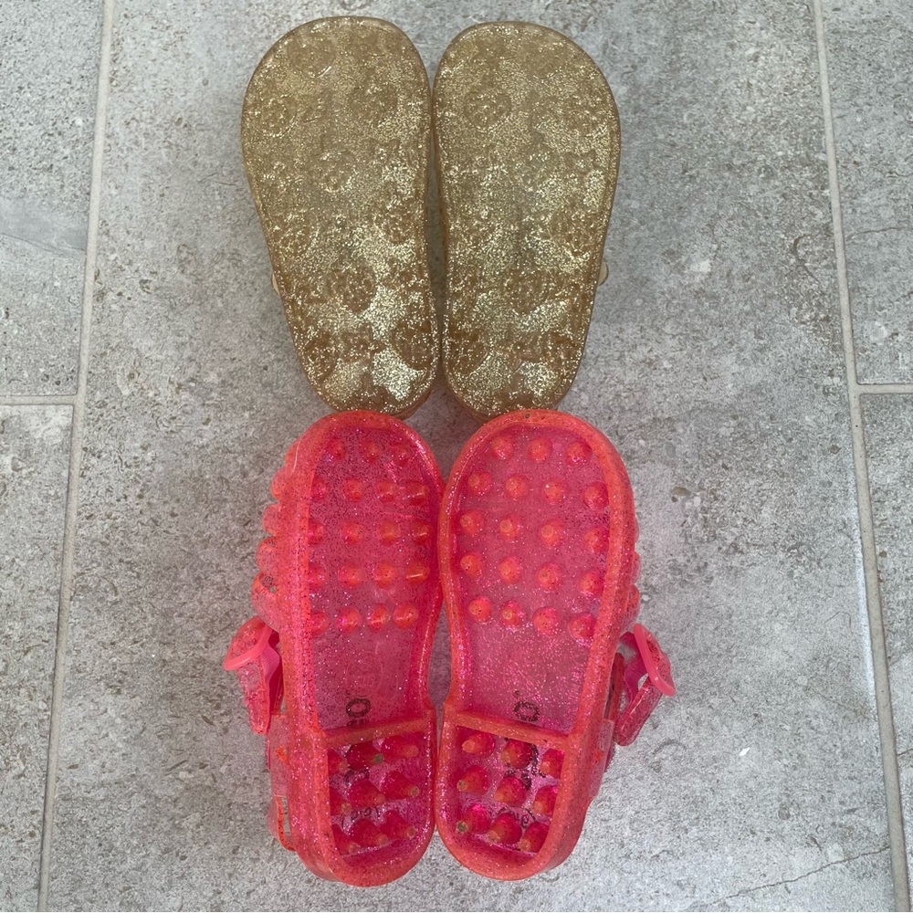Bundle "jellies" style toddler sandals: pink sparkle + gold sparkle - Picture 9 of 9